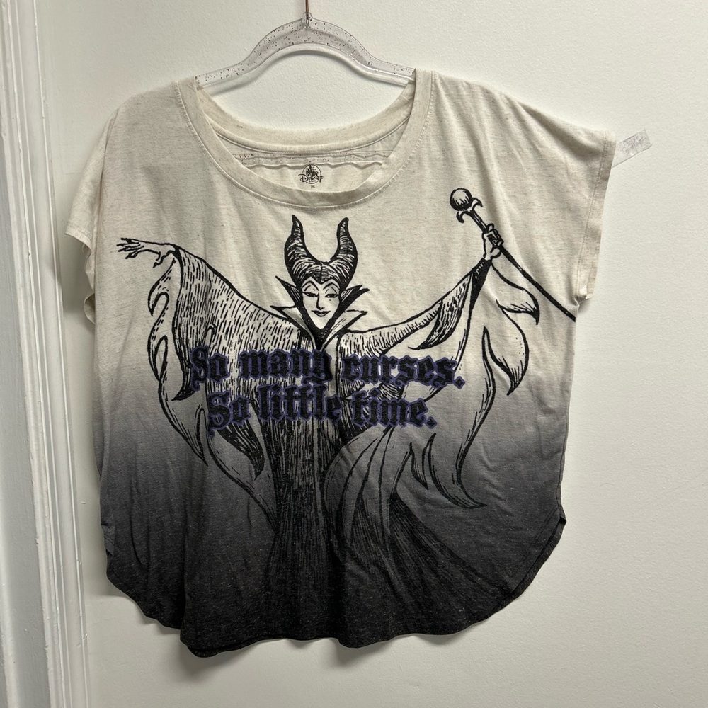 Disney Black and White Maleficent Short Sleeve Tee